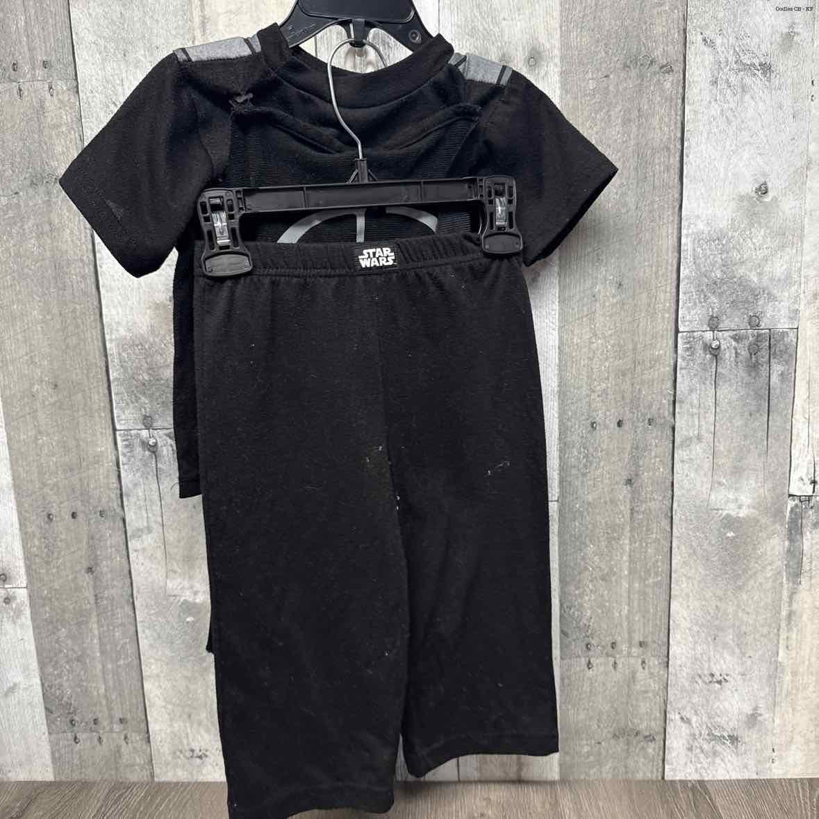 Size 2T Black Star Wars 2pc PJs