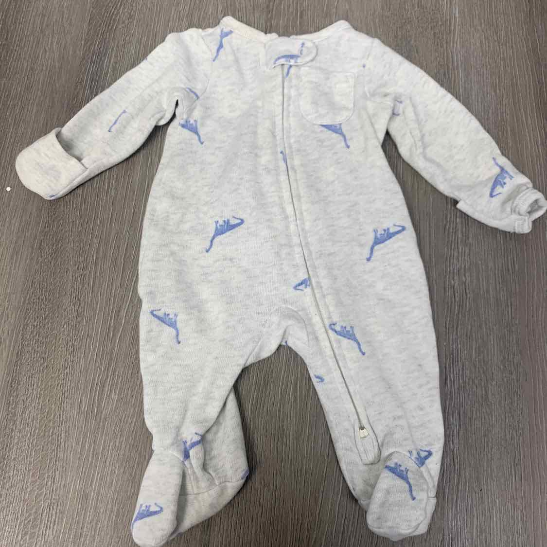 Size Preemie Gray/Blue Child of Mine Footy PJs