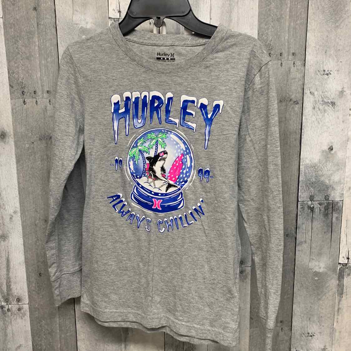 Size Medium Gray Graphic Hurley Long Sleeve Shirt