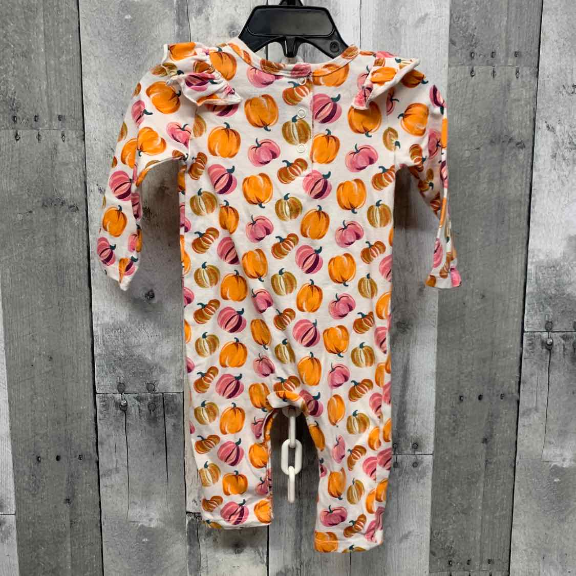 Size 3-6 Months White/Orange Chick Pea Romper