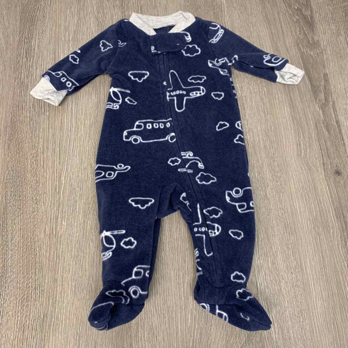 Size Preemie Navy Print Carter's Footy PJs