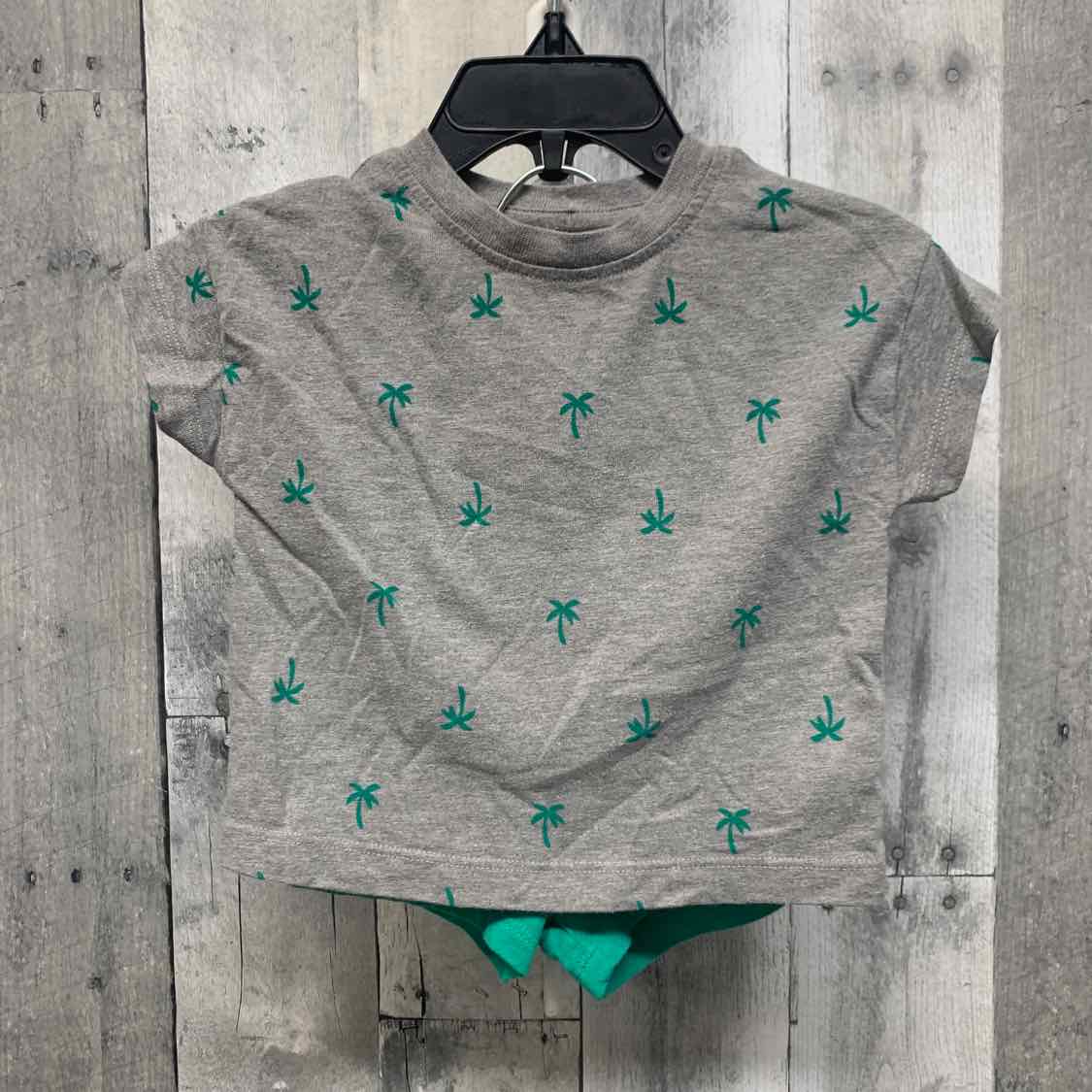 Size 3-6 Months Gray/Green Cat & Jack Shirt/Shorts