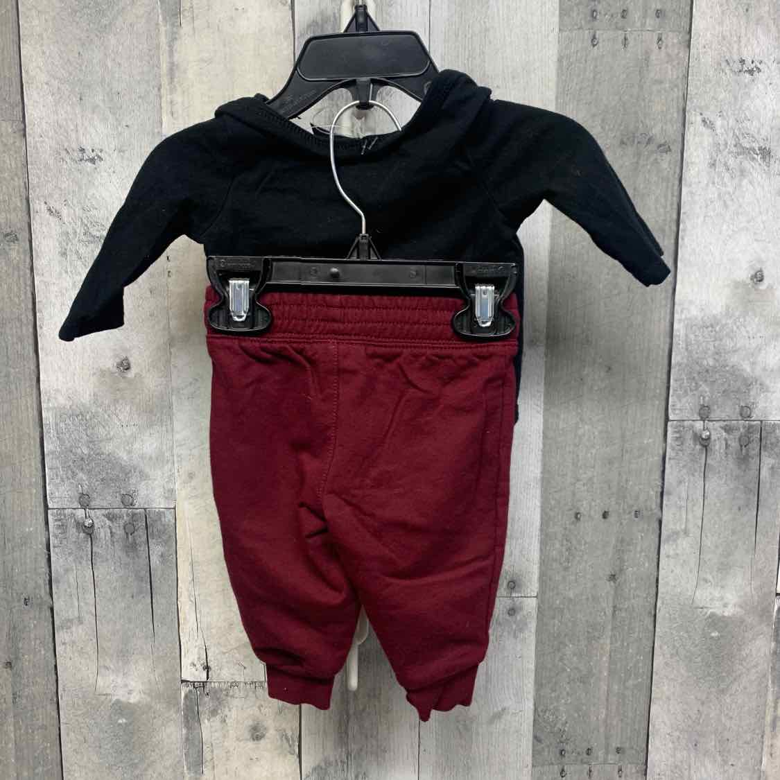 Size 3 Months Black/Red Sport Brand Shirt/Pants