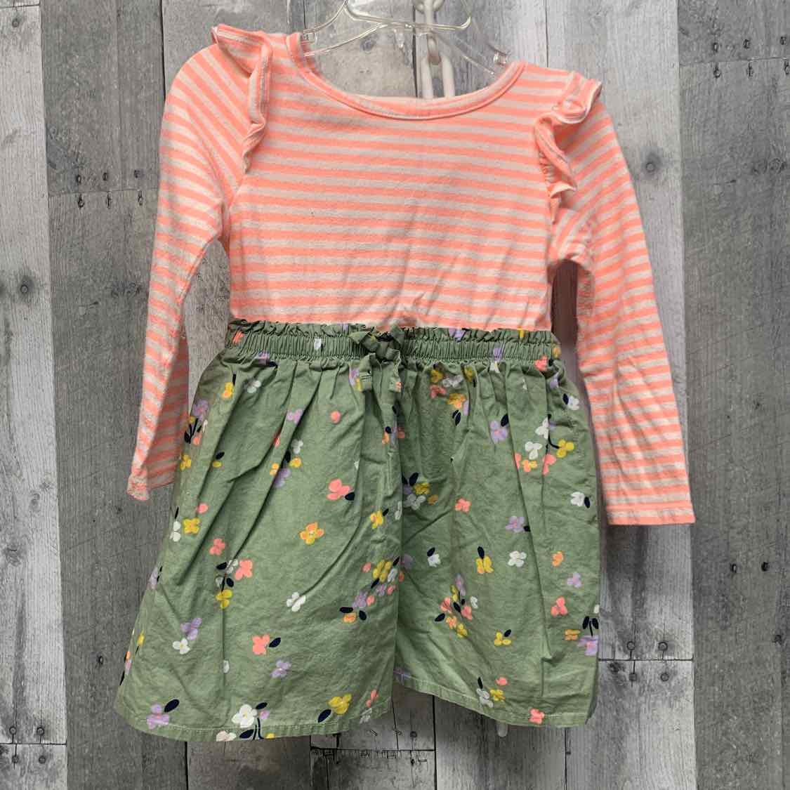 Size 2T Pink/Green Cat & Jack LS Dress