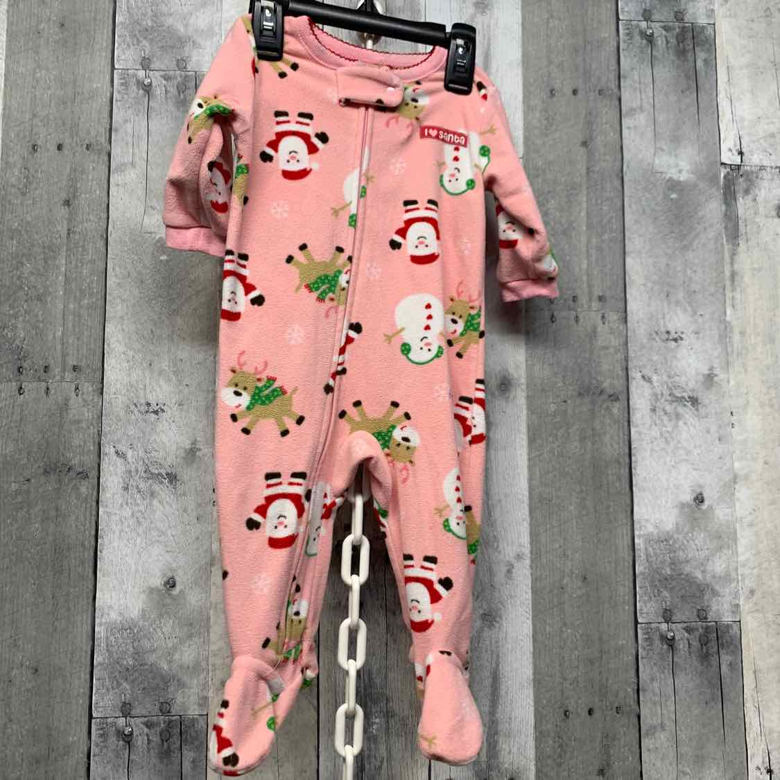 Size 6 Months Pink Print Carter's Footy PJs