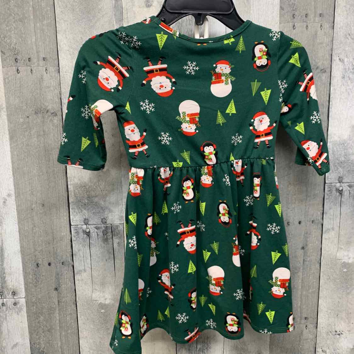 Size 4T Green Print B Brand LS Dress