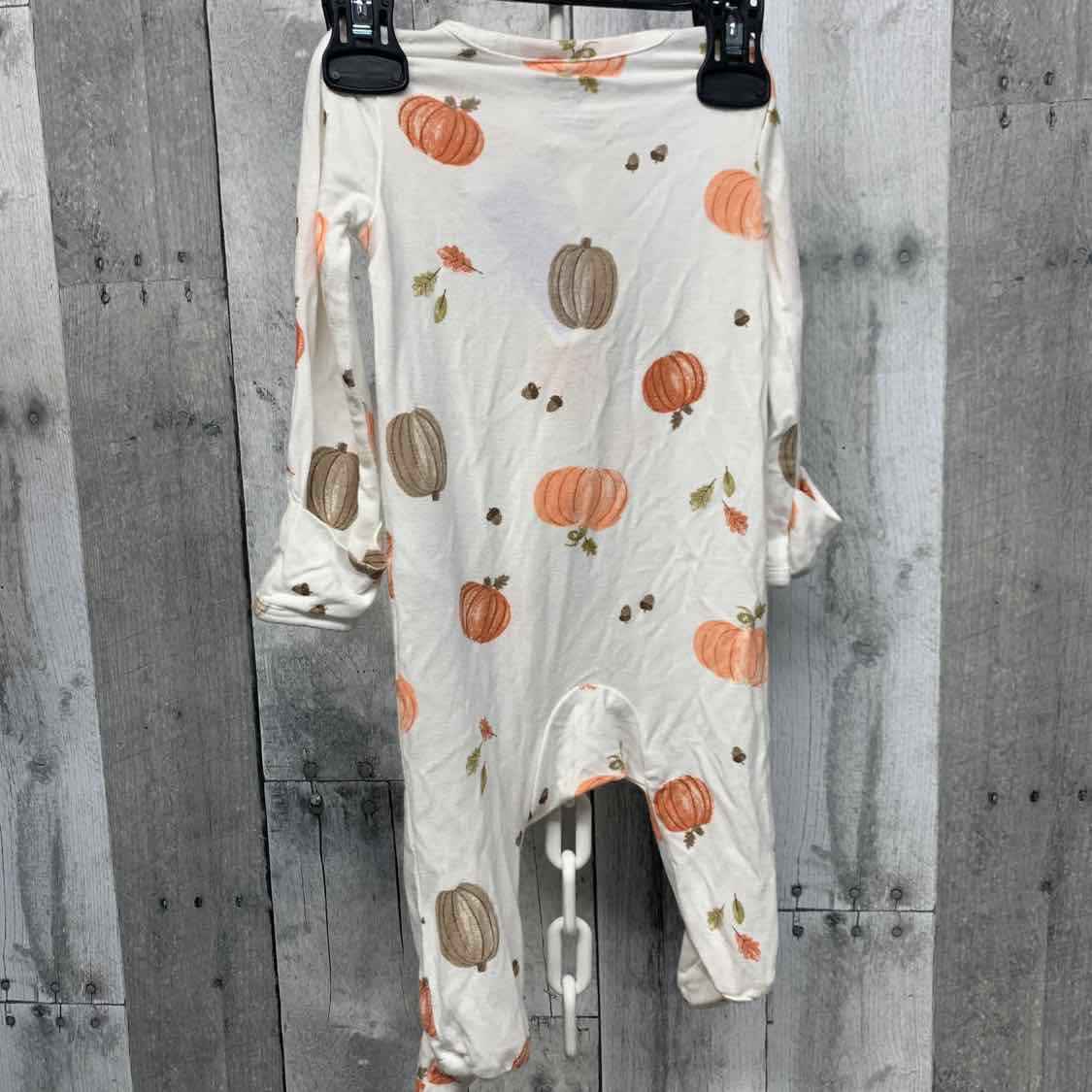 Size 3 Months White/Orange Just One You Footy PJs