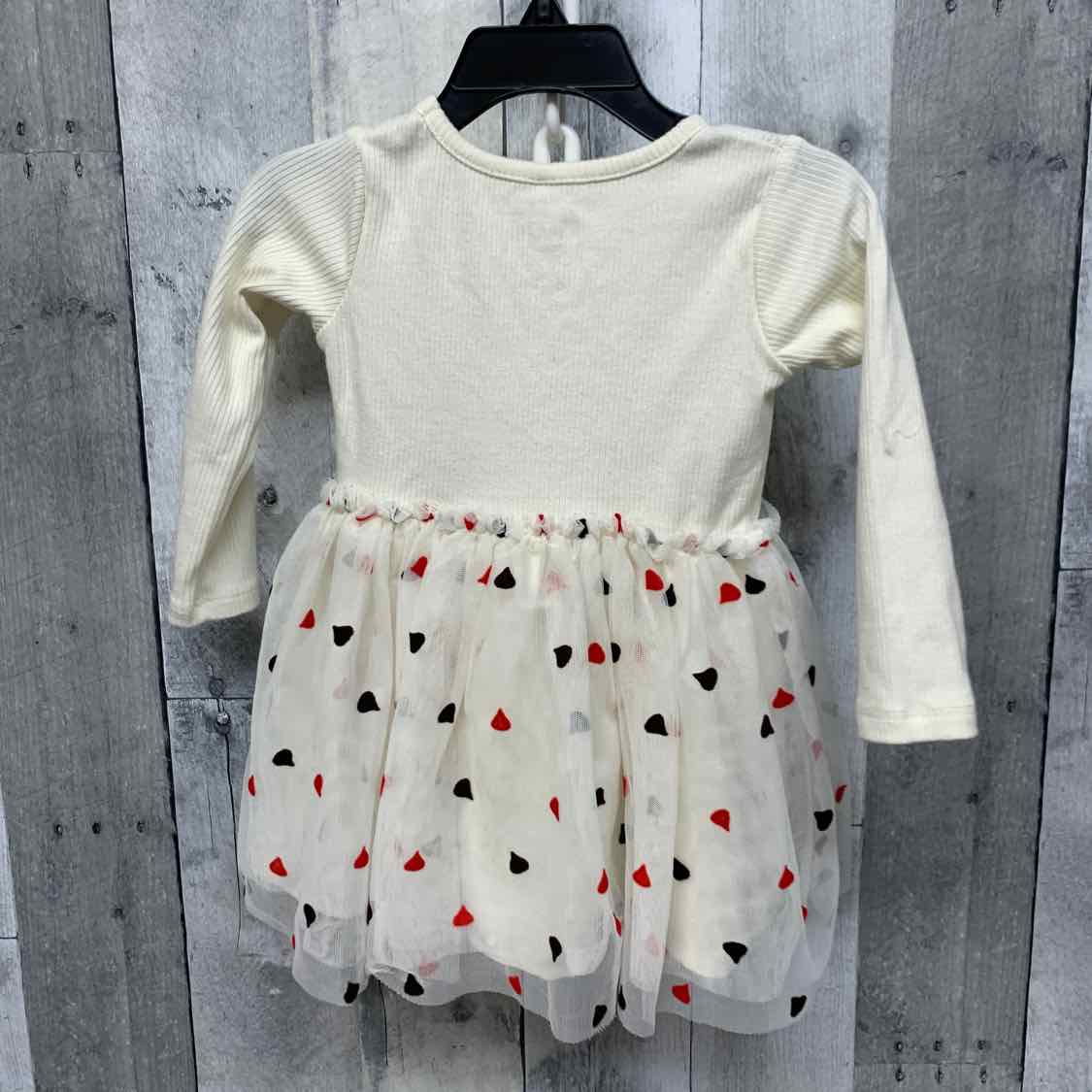 Size 12 Months Ivory Print B Brand LS Dress