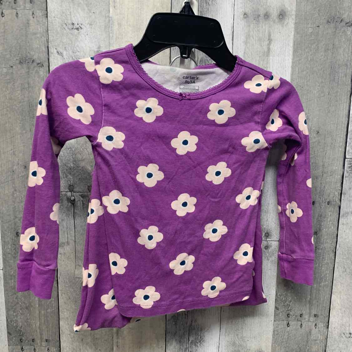 Size 5T Purple Floral Print Carter's 2pc PJs
