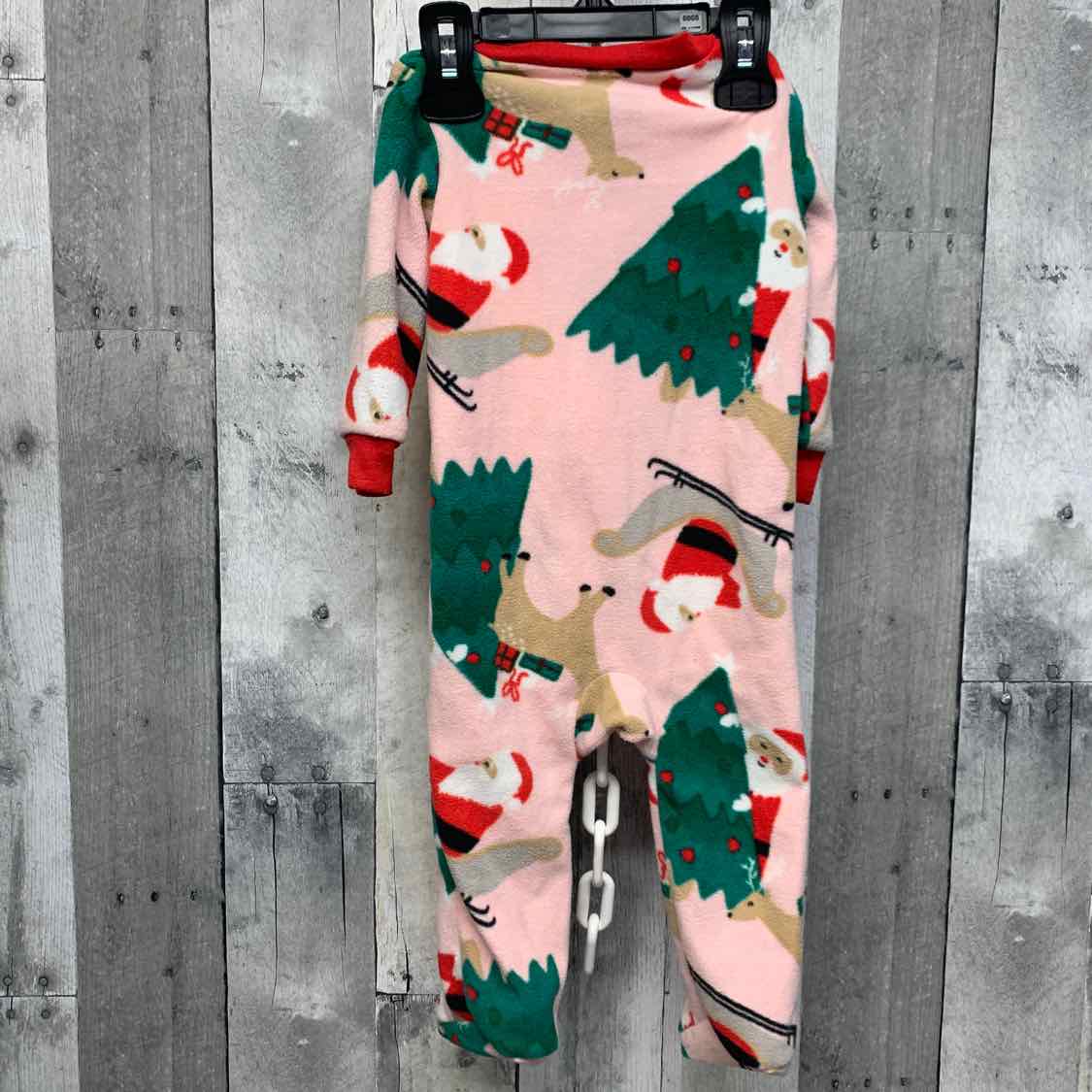 Size 9 Months Pink/Green Carter's Footy PJs