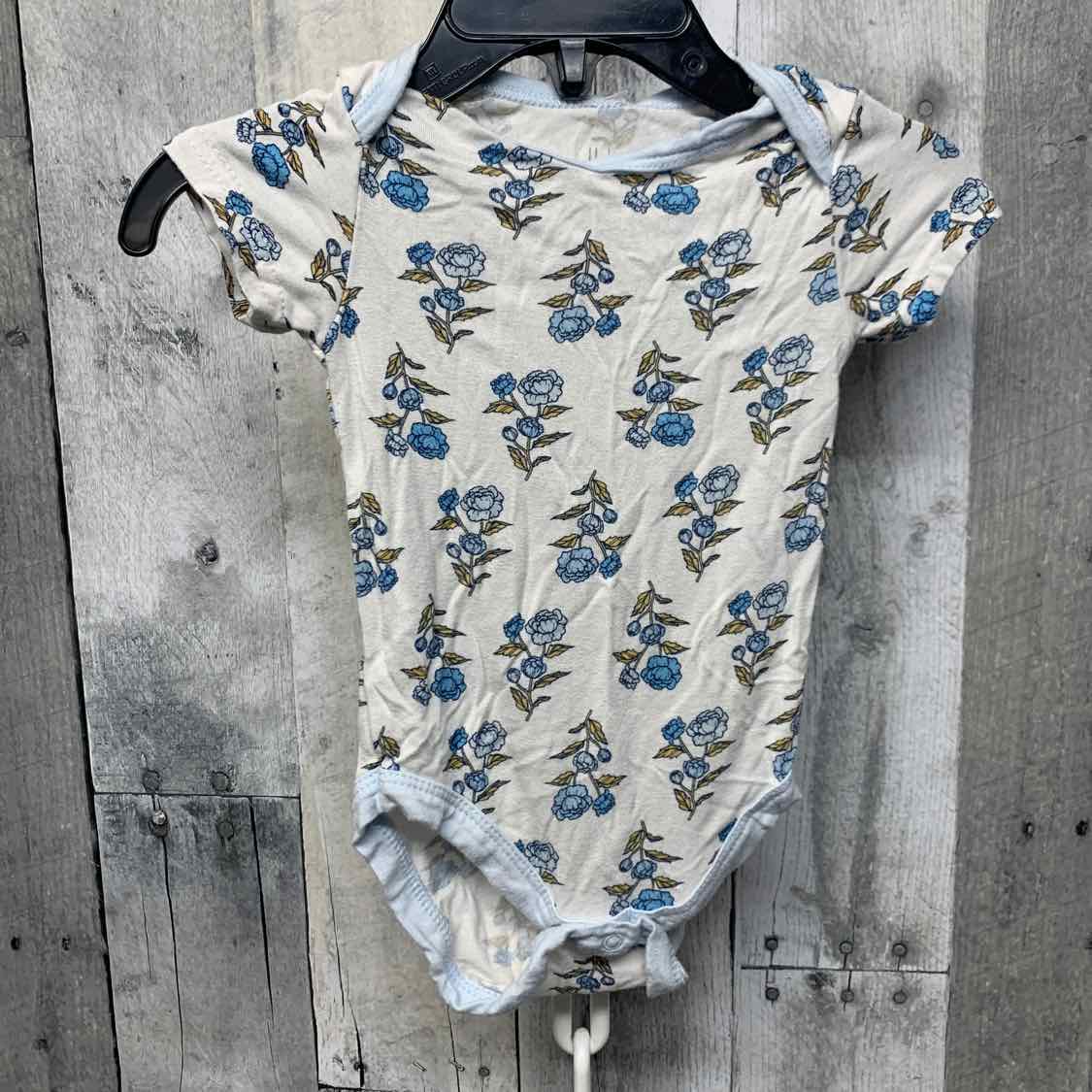 Size 0-3 Months White/Blue Mid Brand Bodysuit
