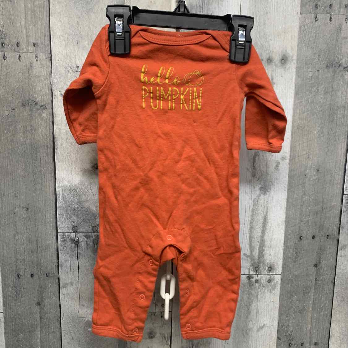 Size 3-6 Months Orange Graphic Holiday Brands Romper