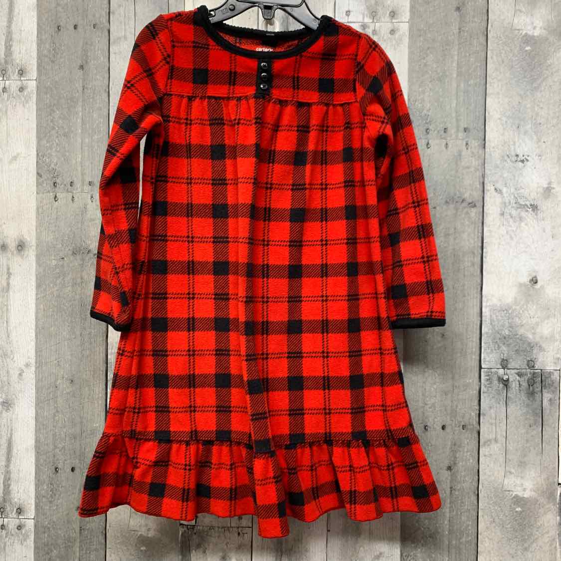 Size 2/3 Red Plaid Carter's Nightgown