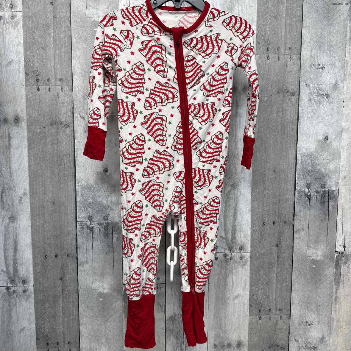 Size 12-18 Months White/Red Bamboo Footy PJs