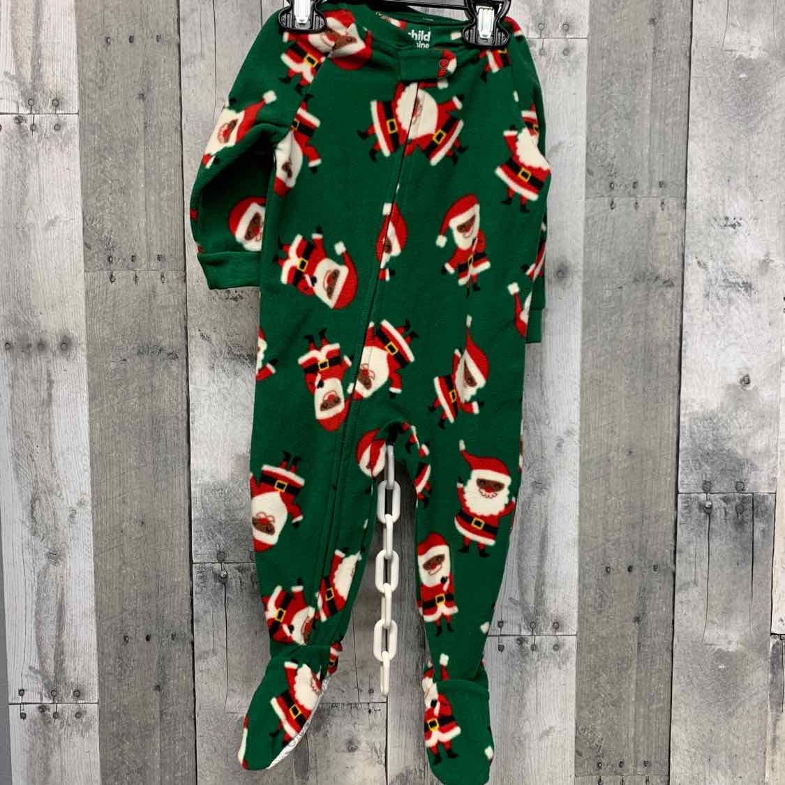 Size 12 Months Green Print Child of Mine Footy PJs