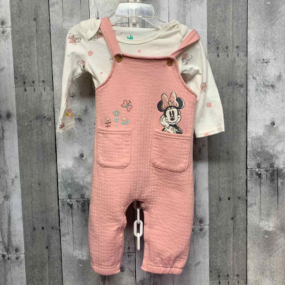 Size 12 Months White/Pink Disney Shirt/Pants