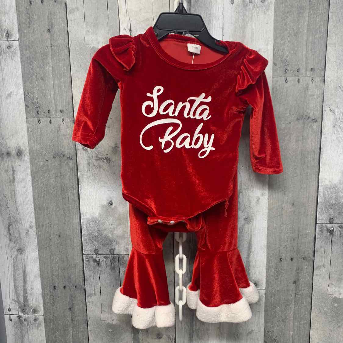 Size 3-6 Months Red/White B Brand Shirt/Leggings