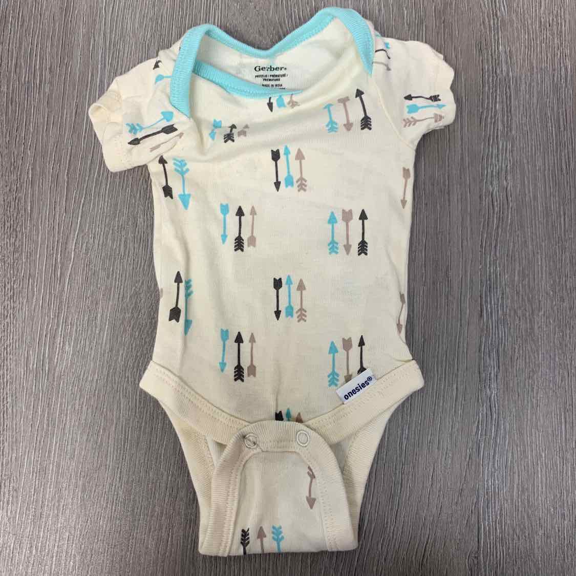 Size Preemie Tan/Blue Gerber Bodysuit
