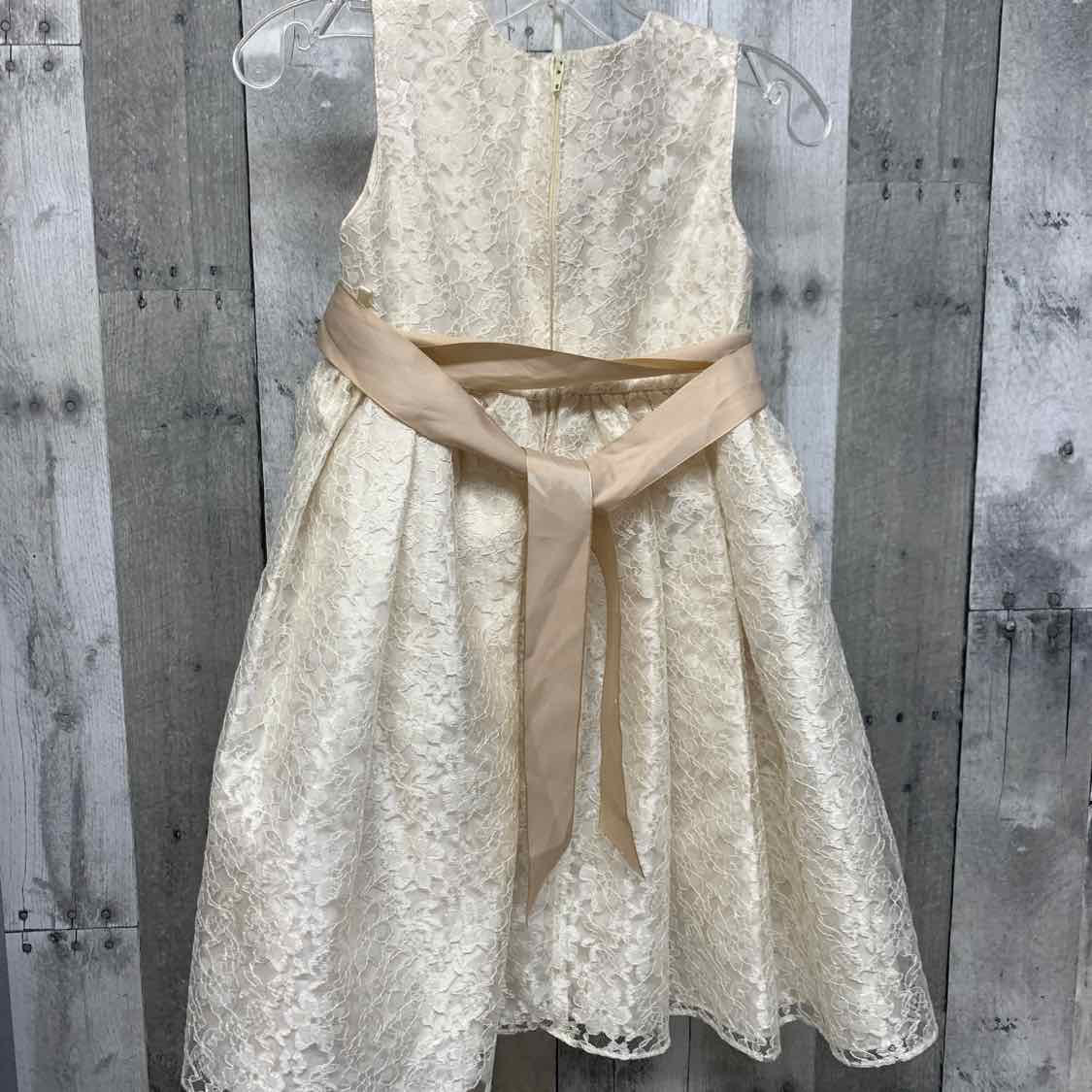 Size 4 White/Tan B Brand Dress - Party