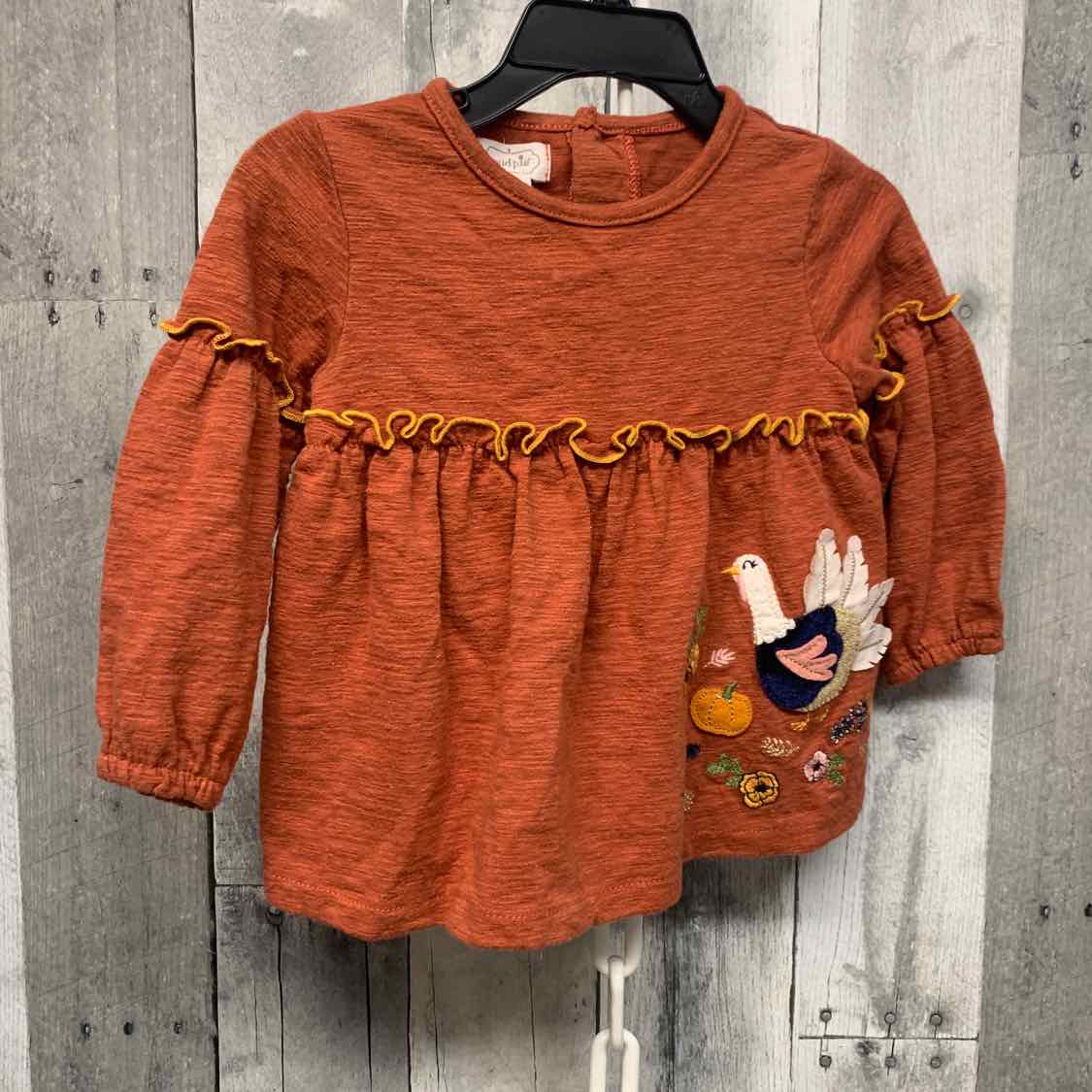 Size 9-12 Months Brown/Orange Mud Pie Long Sleeve Shirt