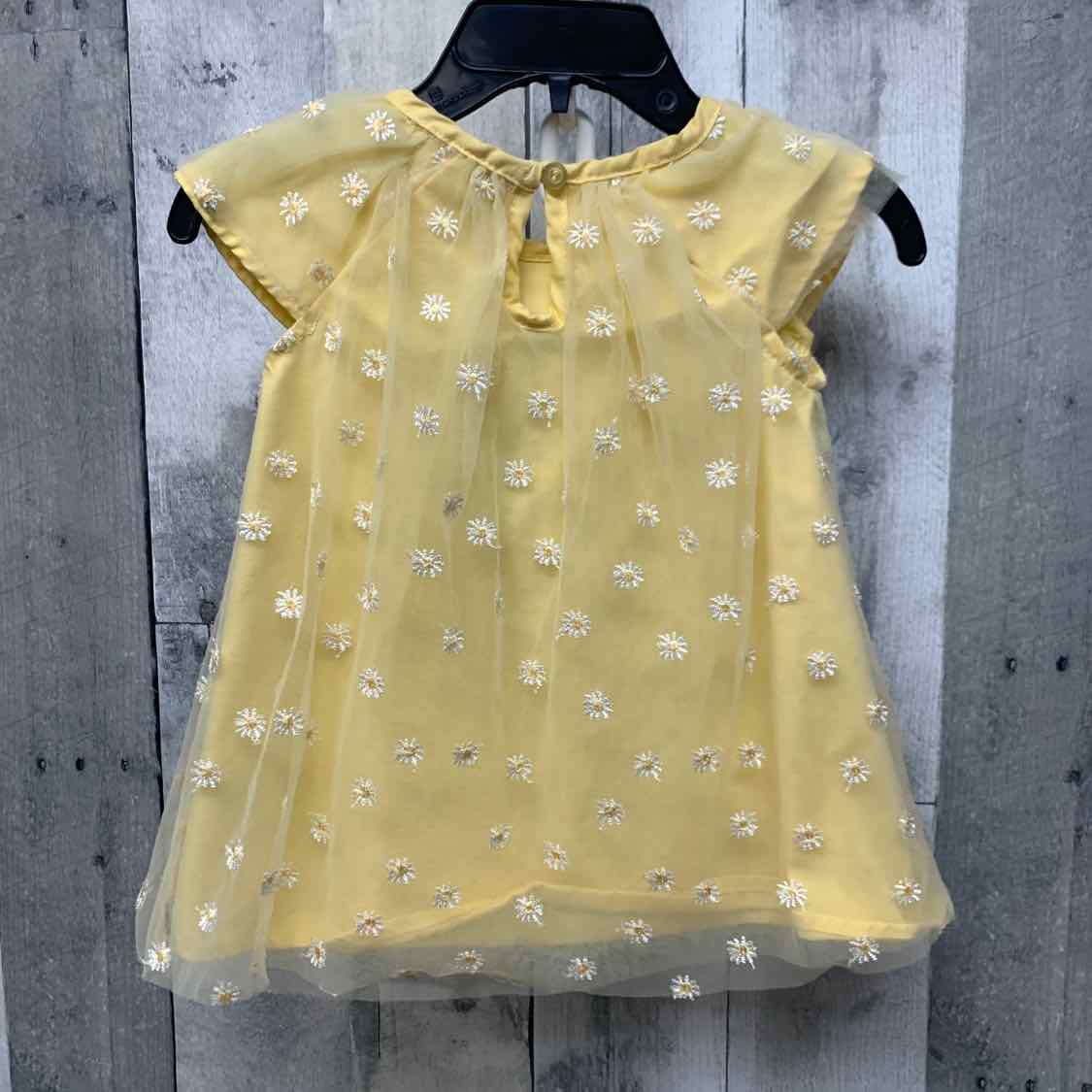Size 6-9 Months Yellow Floral Print Mid Brand Dress