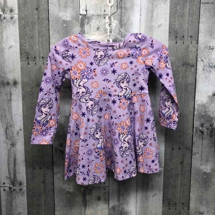 Size 2T Purple Graphic Disney LS Dress