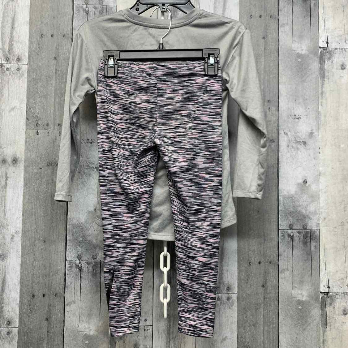 Size 6 Gray/Pink Sport Brand Shirt/Leggings