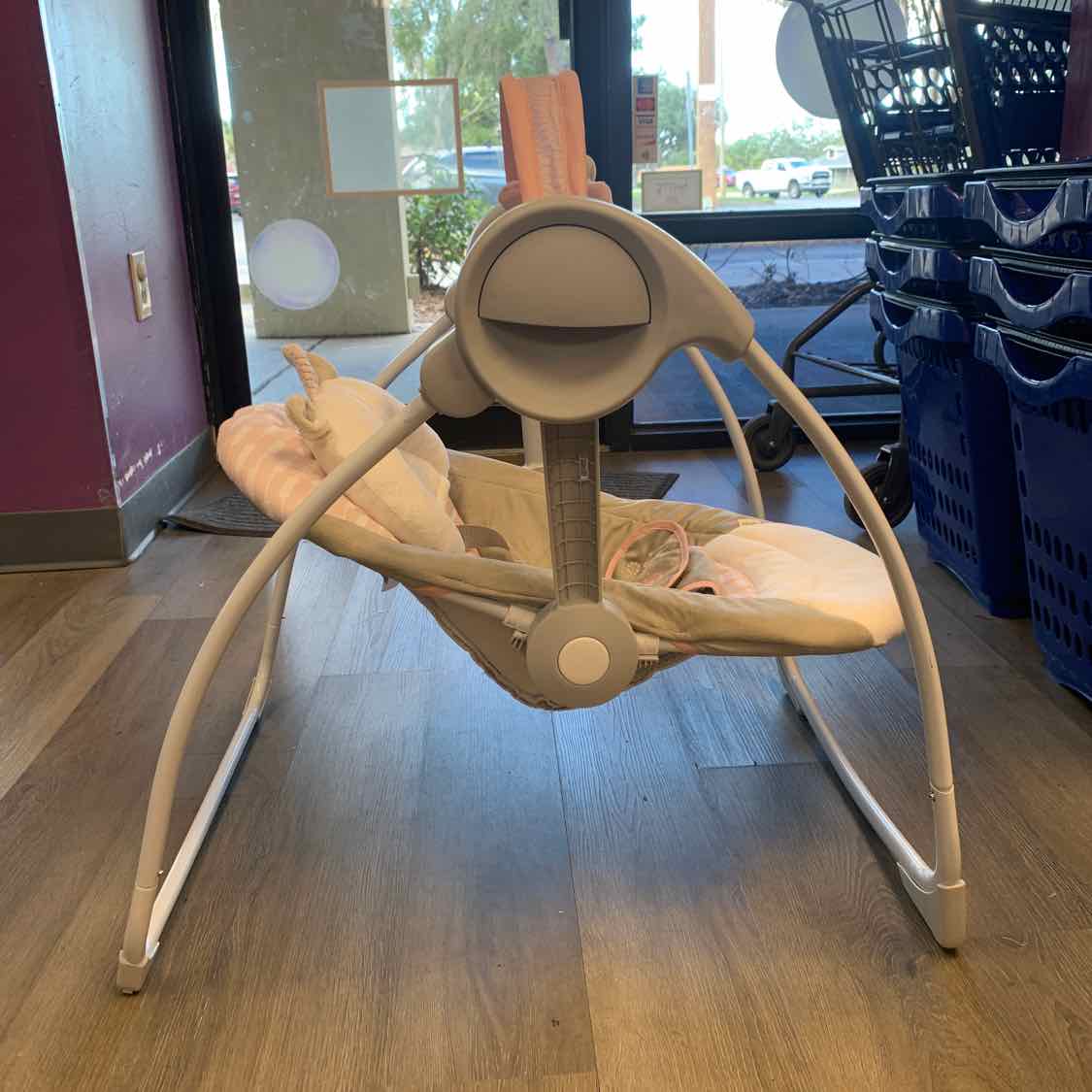 Ingenuity Gray/Pink Unicorn Travel Swing