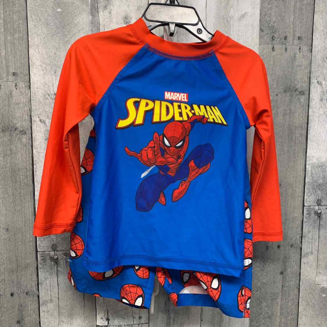 Size 2T Blue/Red Marvel 2pc+ Swim Top/Trunks