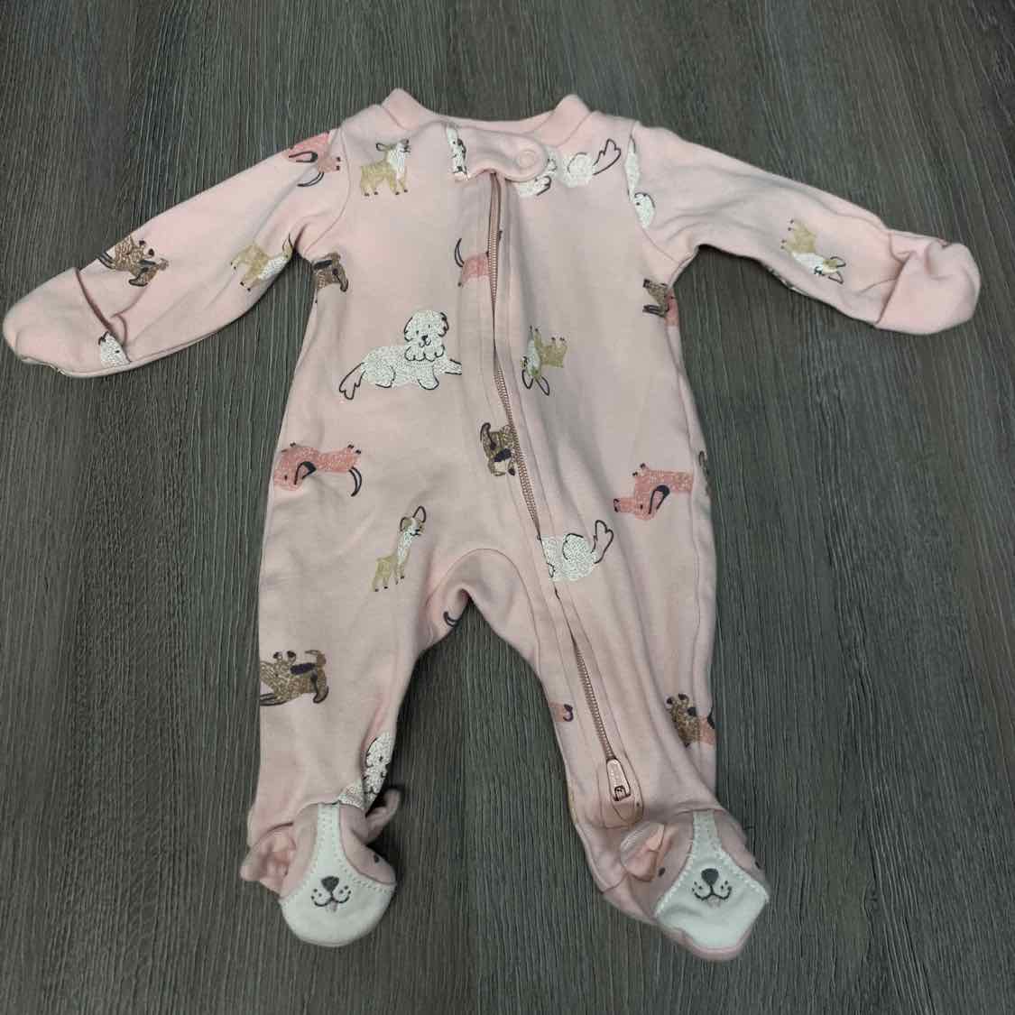 Size Preemie Pink Print Carter's Footy PJs