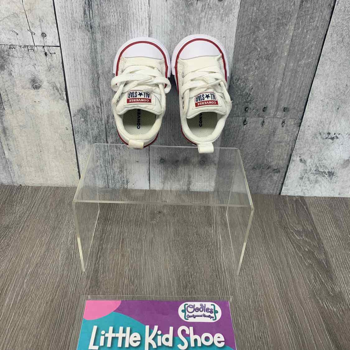 Size 2 White/Red Converse Sneakers