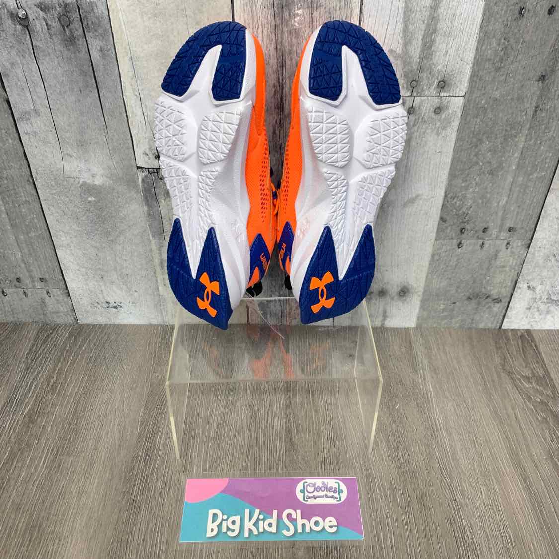 Size 3 Orange/Blue Sport Brand Sneakers