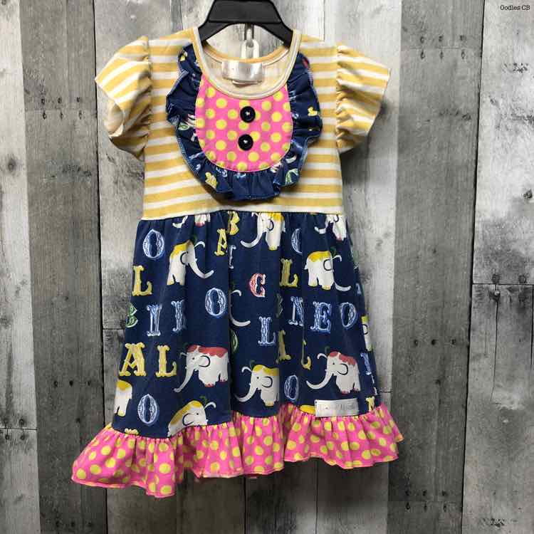Size 2T Yellow/Blue Boutique Brand Dress