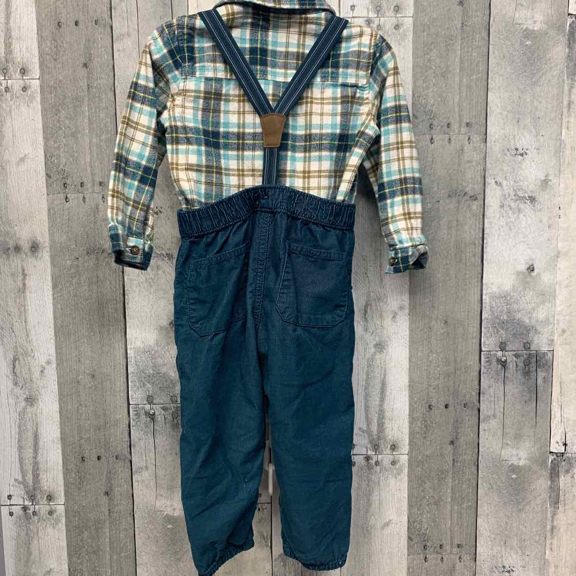 Size 24 Months Teal/White Carter's Shirt/Pants