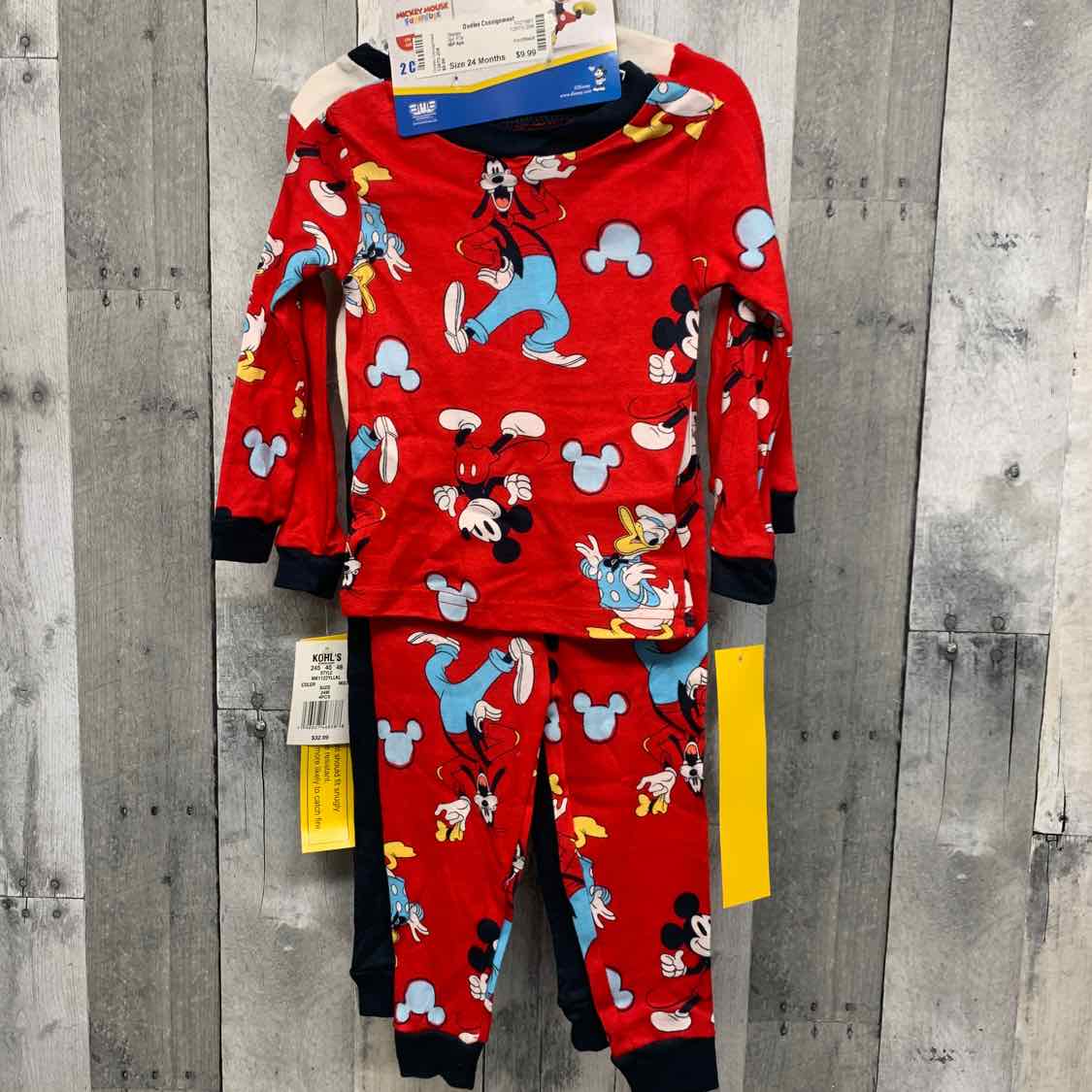 Size 24 Months Red/Black Disney 2pc PJs