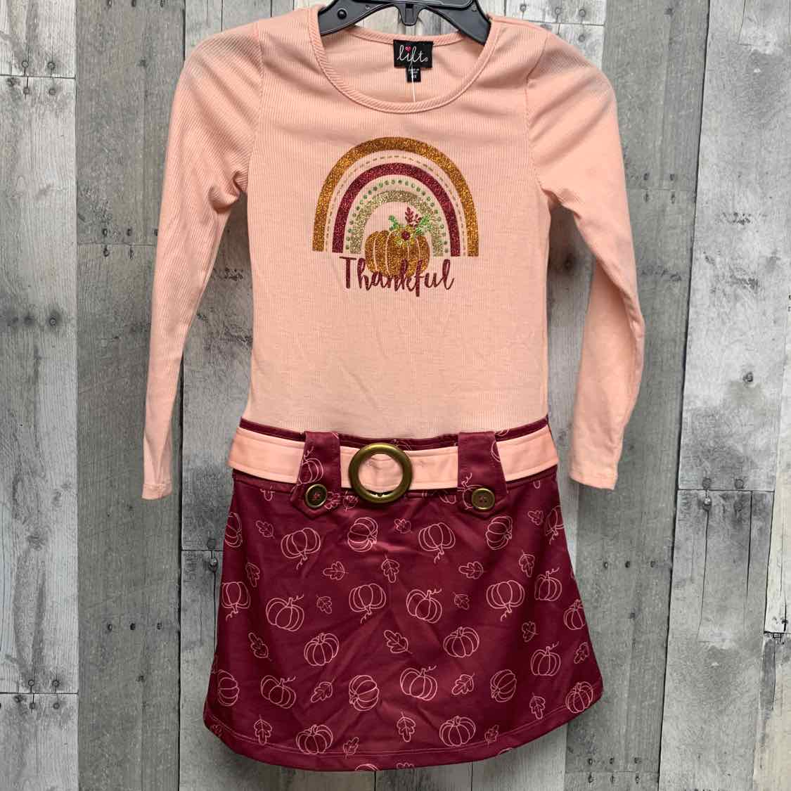 Size 6 Pink Graphic B Brand LS Dress