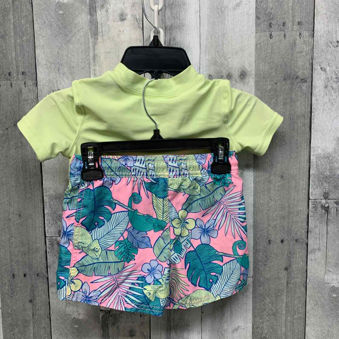Size 4T Green/Pink Carter's 2pc+ Swim Top/Trunks