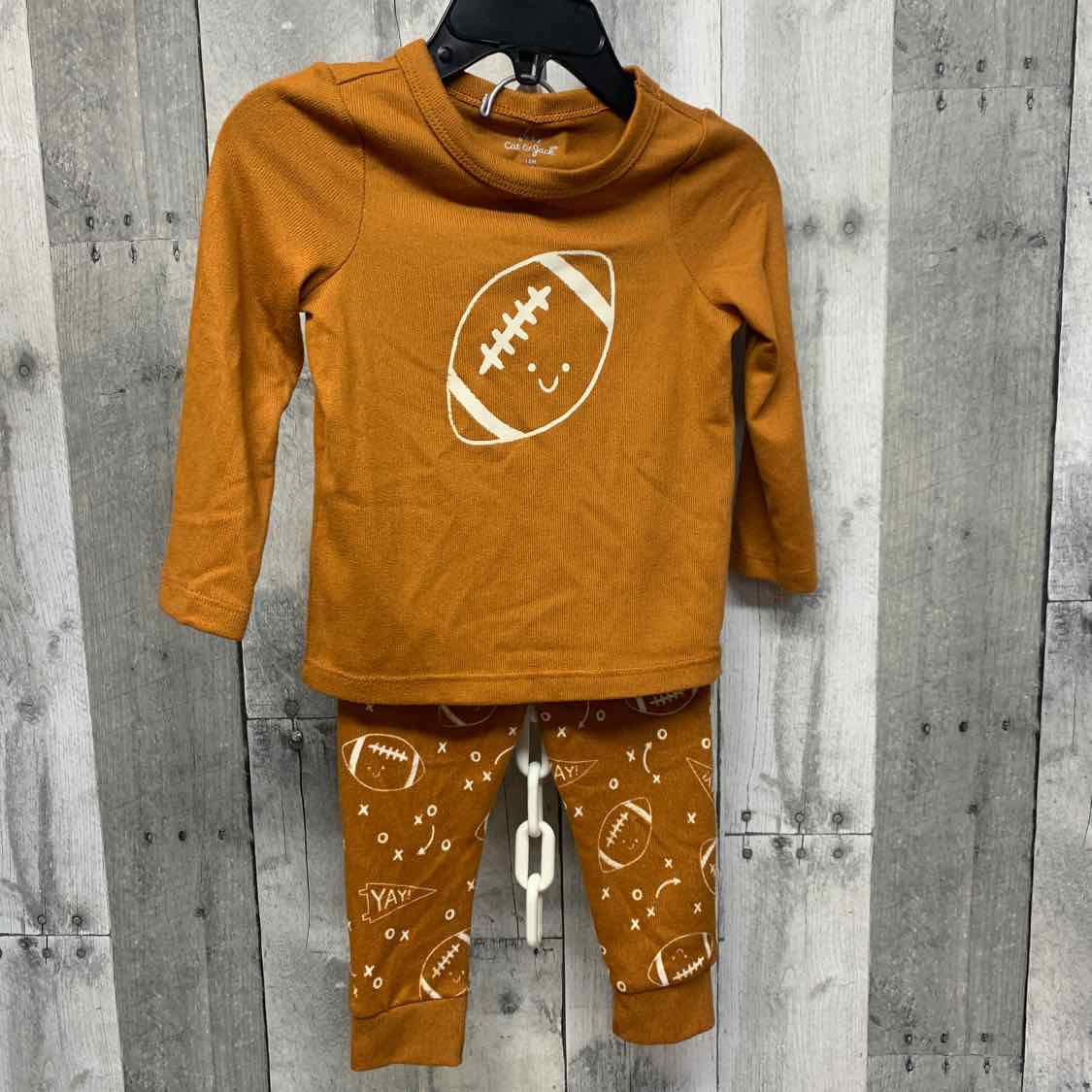 Size 12 Months Brown Graphic Cat & Jack 2pc PJs