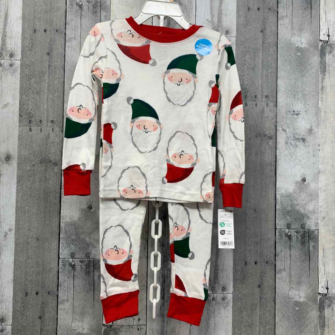 Size 2T White Print Carter's 2pc PJs