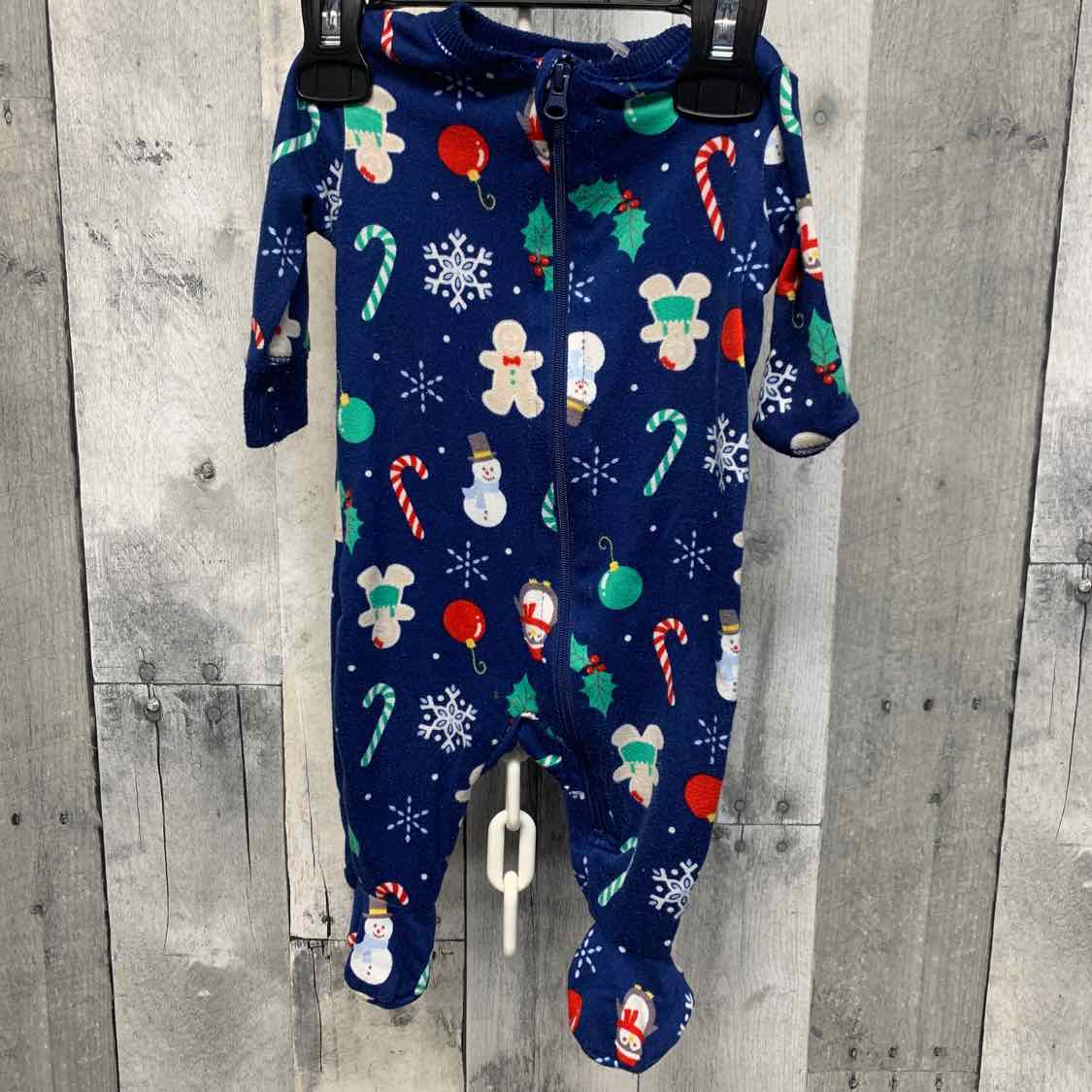 Size 0-3 Months Blue Print Holiday Brands Footy PJs