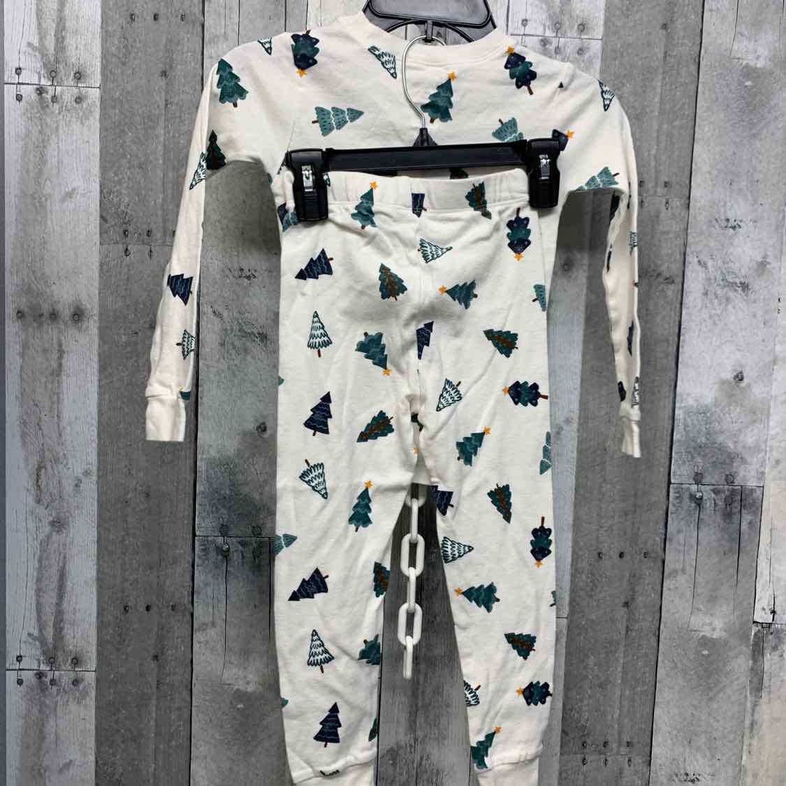 Size 5T White Print B Brand 2pc PJs