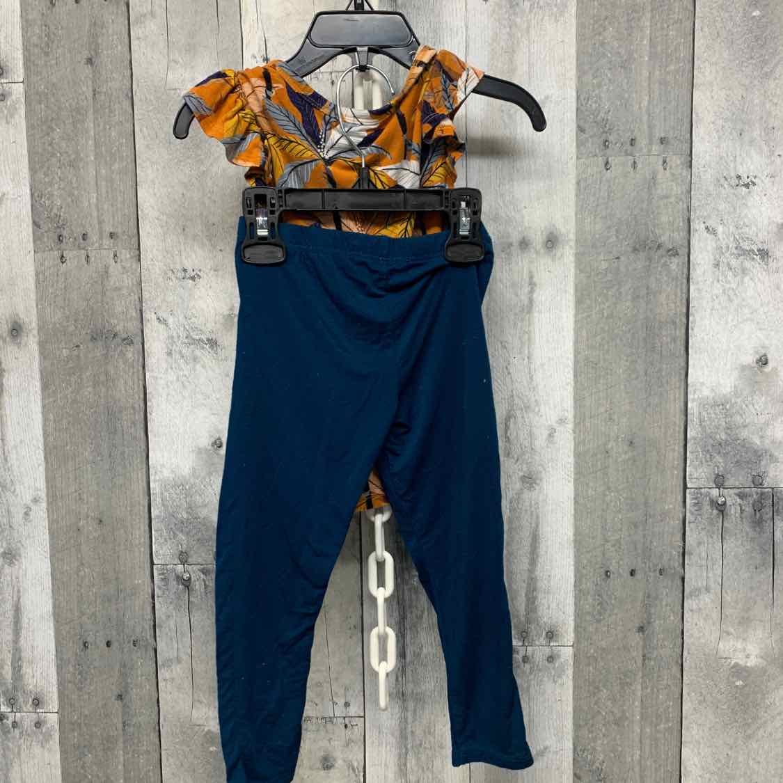 Size 2T Orange/Blue Posh Peanut Shirt/Leggings