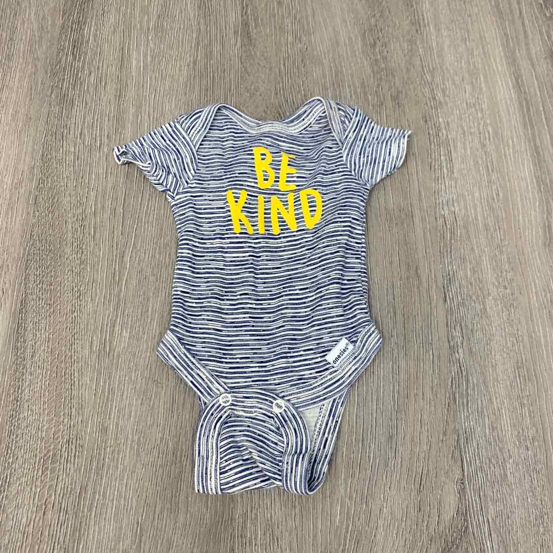 Size Preemie Navy Striped Gerber Bodysuit - OodlesCB