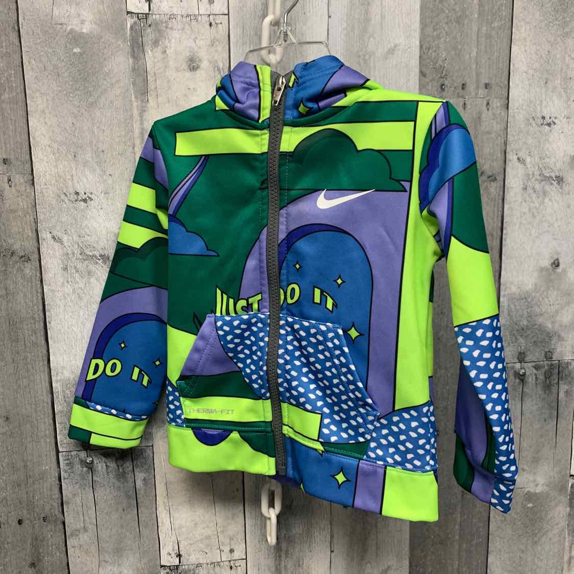 Size 2T Green/Blue Sport Brand Light Jacket