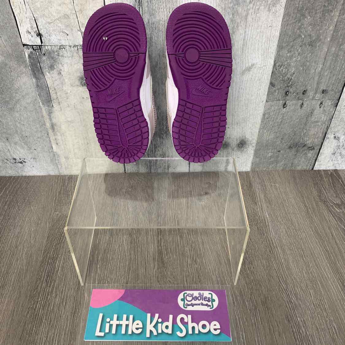 Size 8 White/Purple Sport Brand Sneakers