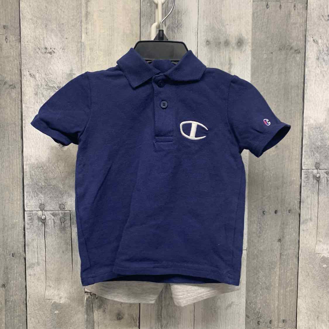 Size 18 Months Navy/Gray Champion Shirt/Shorts - OodlesCB