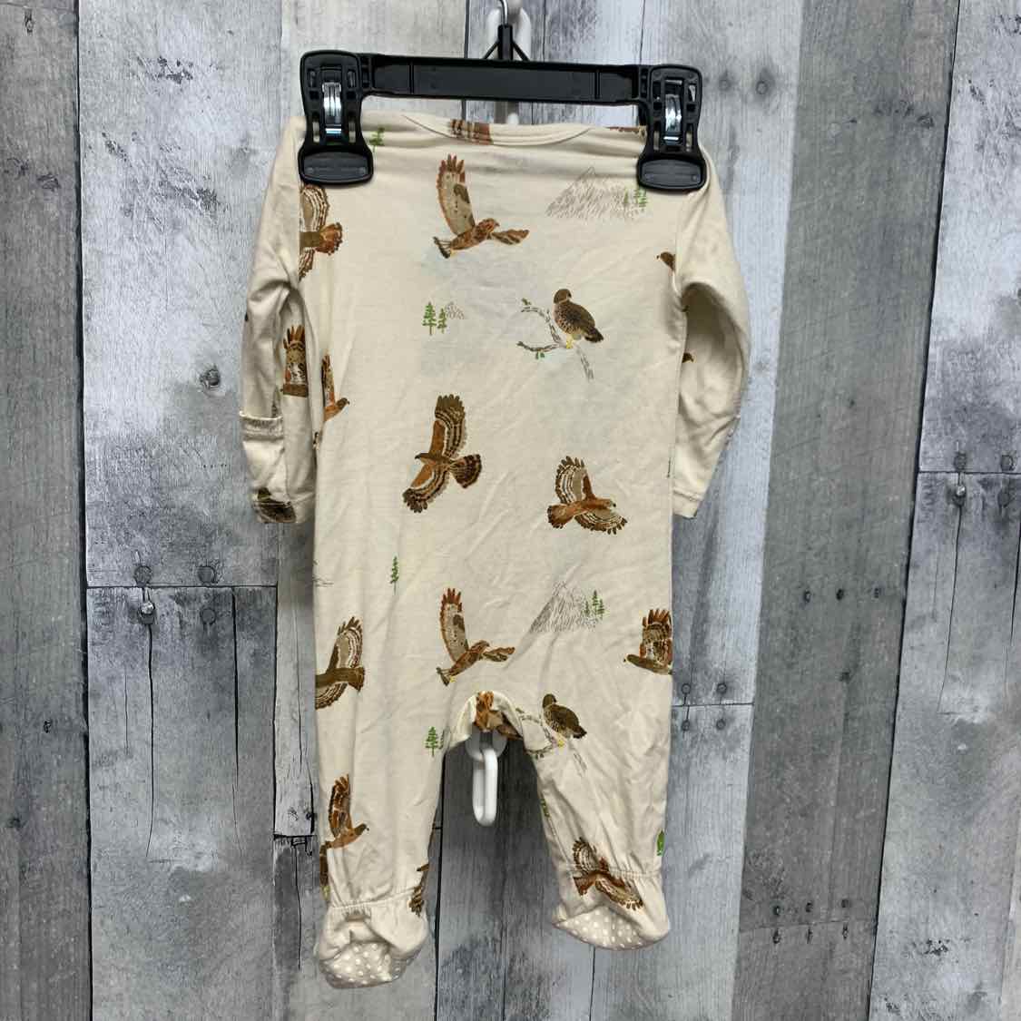 Size Newborn Tan Print Bamboo Footy PJs