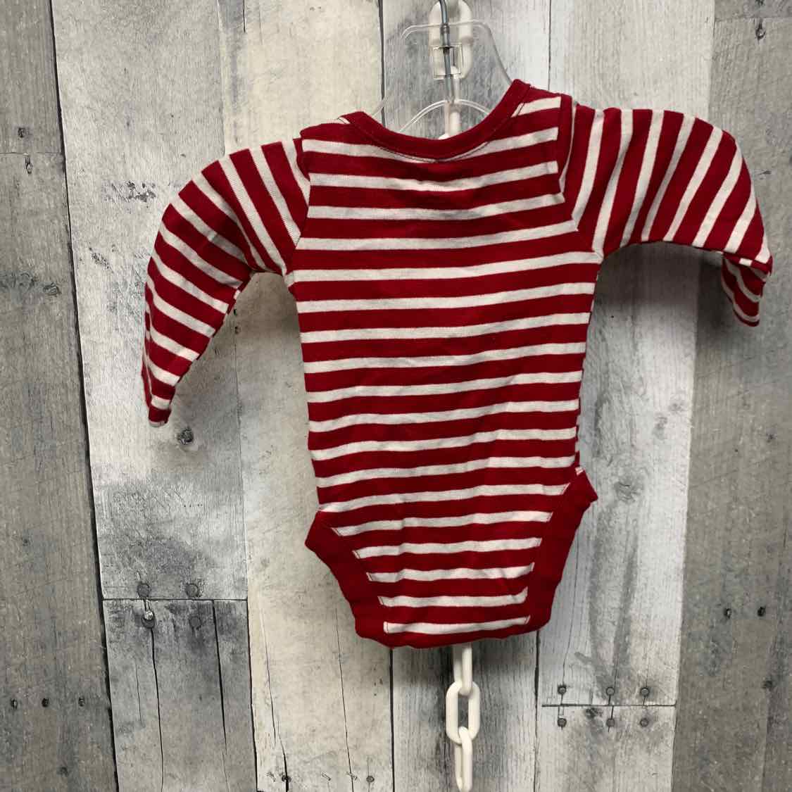 Size 0-3 Months Red Striped Children's Place Bodysuit