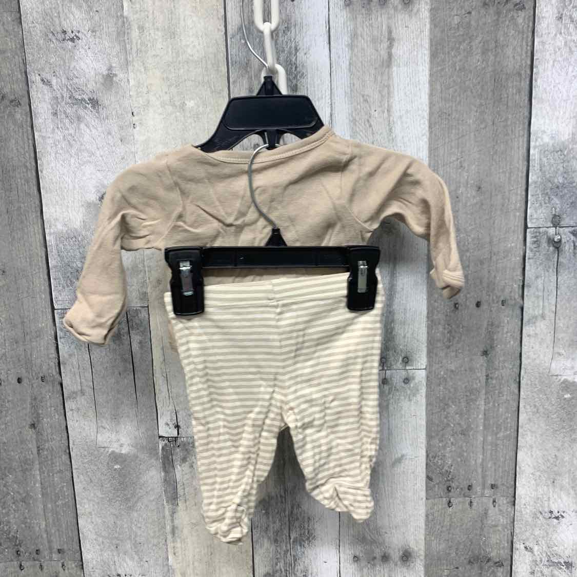 Size Newborn Tan Striped Gerber Shirt/Pants