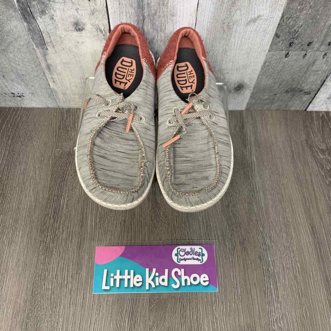 Size 12 Gray/Burgundy Hey Dude Loafers